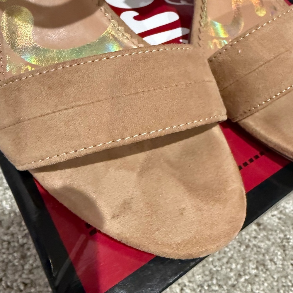 Circus by Sam Edelman Tan Suede Strappy Heeled Sandals - Picture 2 of 8